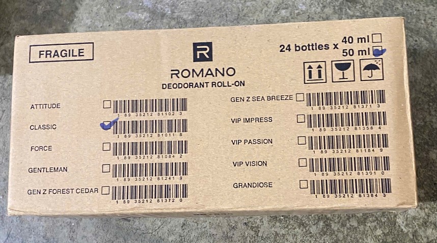 Lăn khử mùi romano 24 chai x 50ml